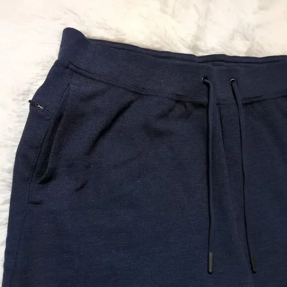 RVCA Cable Waffle Shorts Navy Blue Knit Mens XL - Picture 2 of 10